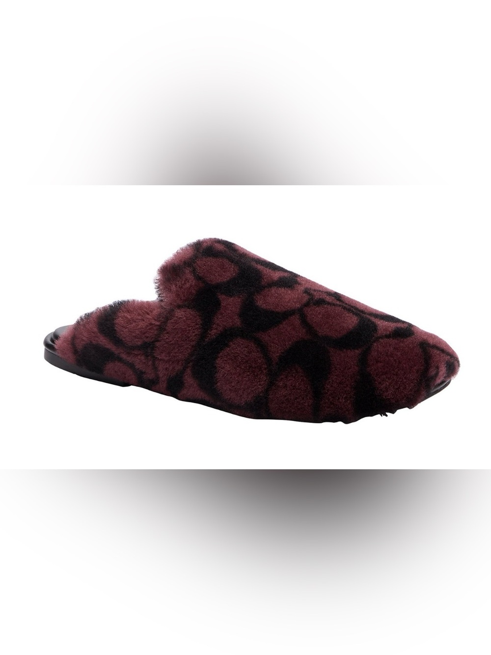 Coach SZ 10 Slipper Shoe Signature Shearling in the Merlot/Black NIB GIFT UNISEX - Picture 12 of 14